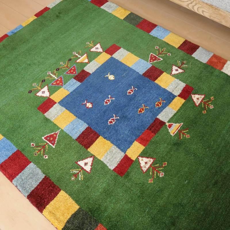 ギャッベ イラン産 182×123cm 手織り リビング ウール ラグ 天然 ギャッベ イラン産 182×123cm 手織り リビング ウール ラグ 天然