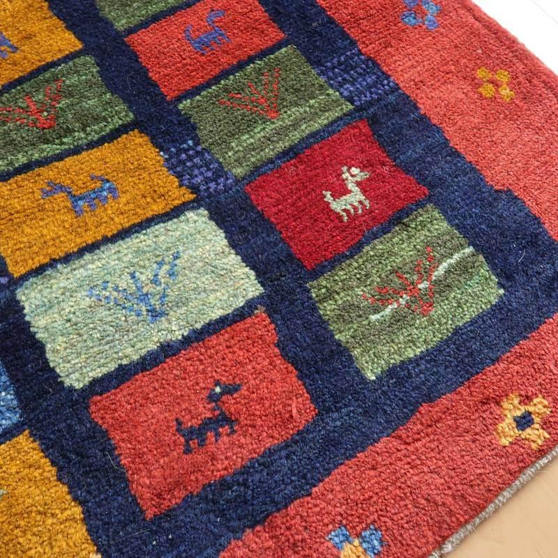 ギャッベ イラン産 183×120cm 手織り リビング ウール ラグ 天然素材