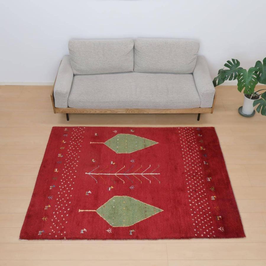 ギャッベ／ラティーフ 199×149cm イラン産 手織り リビング ウール 