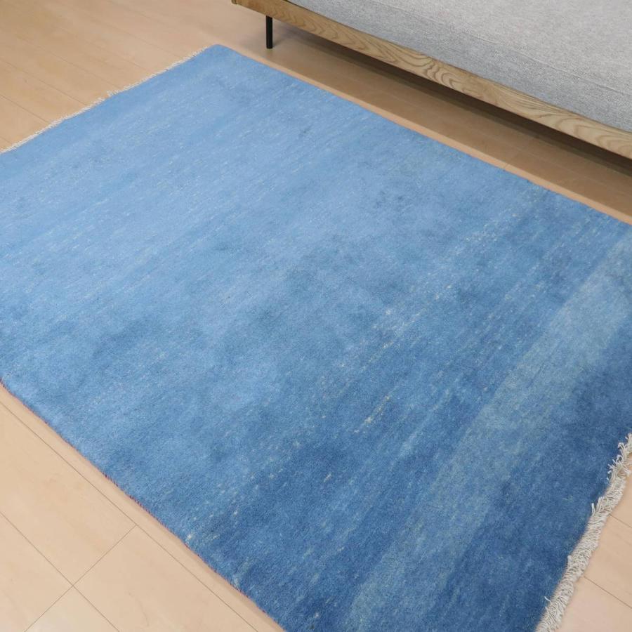 ギャッベ／ラティーフ 193×149cm イラン産 手織り リビング ウール ラグ ラグマット（BL-11357）_2