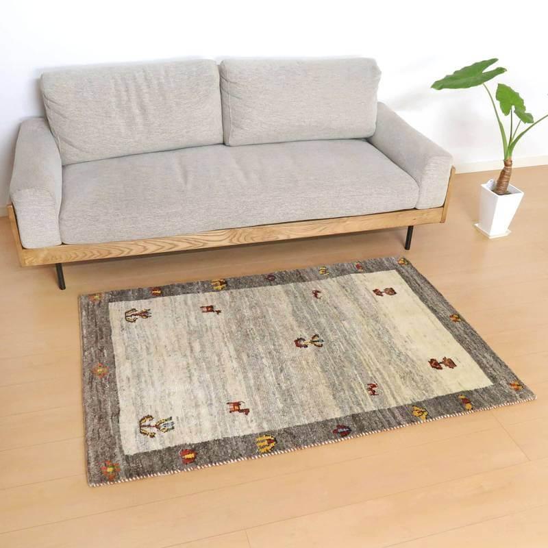 ウール製 手織り ギャッベ カーペット154×101cm iran製 ギャッベ イラン産 151×101cm 手織り アクセントラグ ウール ラグ 天然
