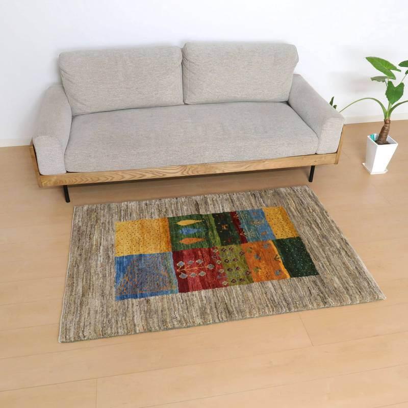 ウール製 手織り ギャッベ カーペット154×101cm iran製 ギャッベ イラン産 154×101cm 手織り アクセントラグ ウール ラグ 天然