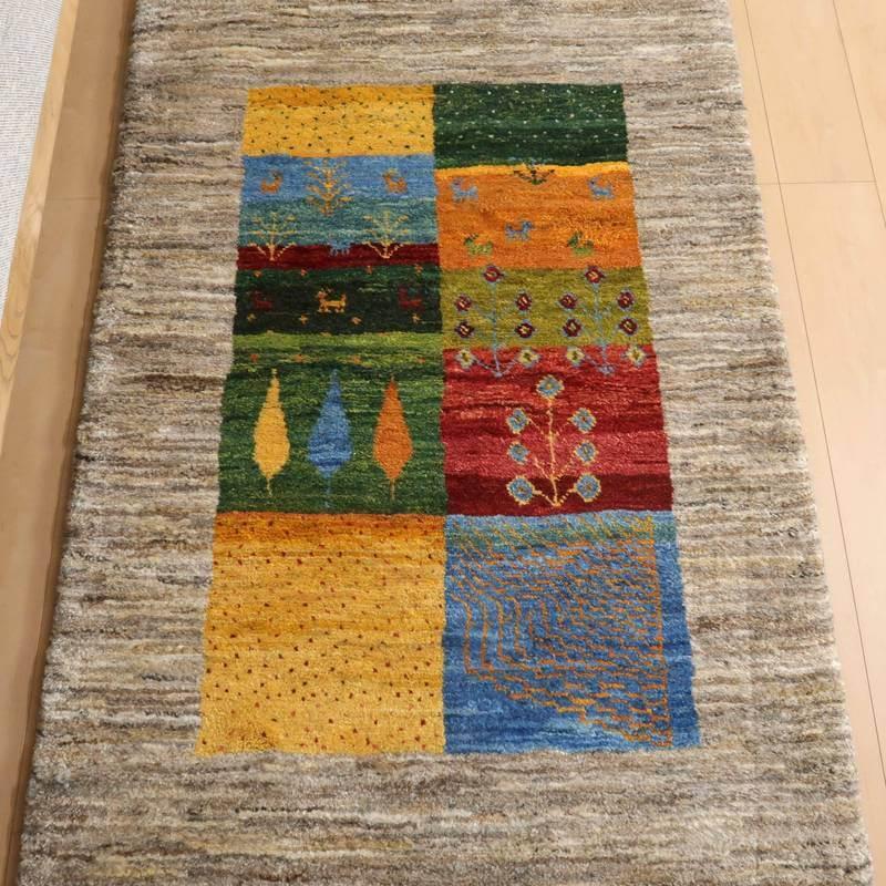ギャッベ イラン産 154×101cm 手織り アクセントラグ ウール ラグ 天然