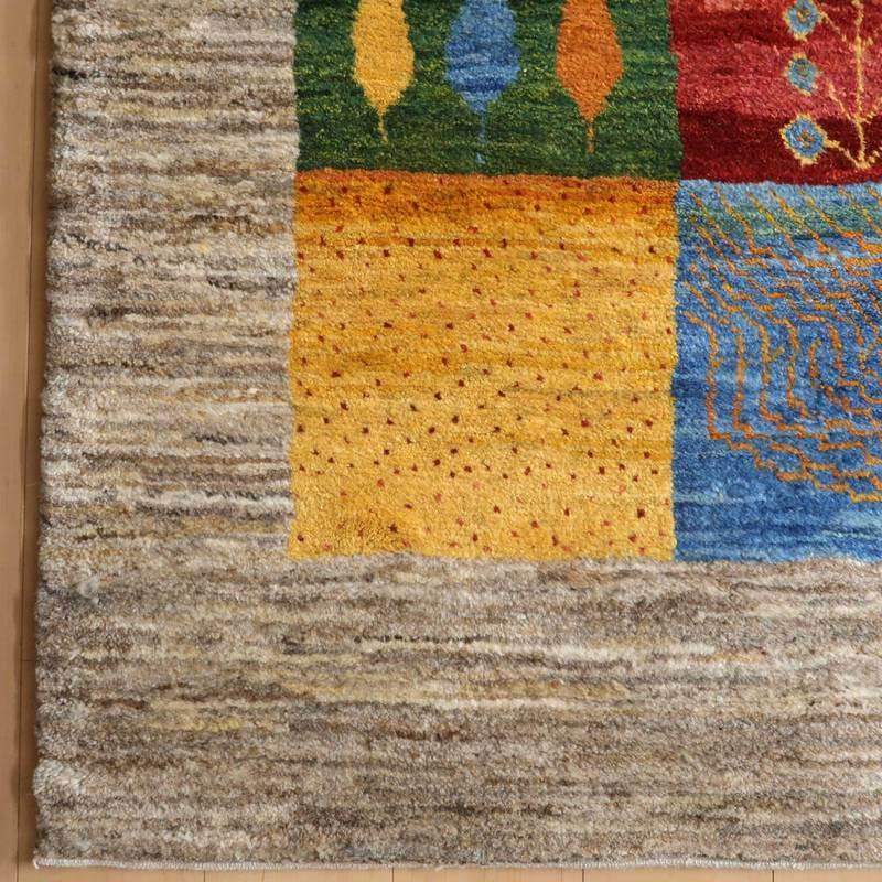 ギャッベ イラン産 154×101cm 手織り アクセントラグ ウール ラグ 天然