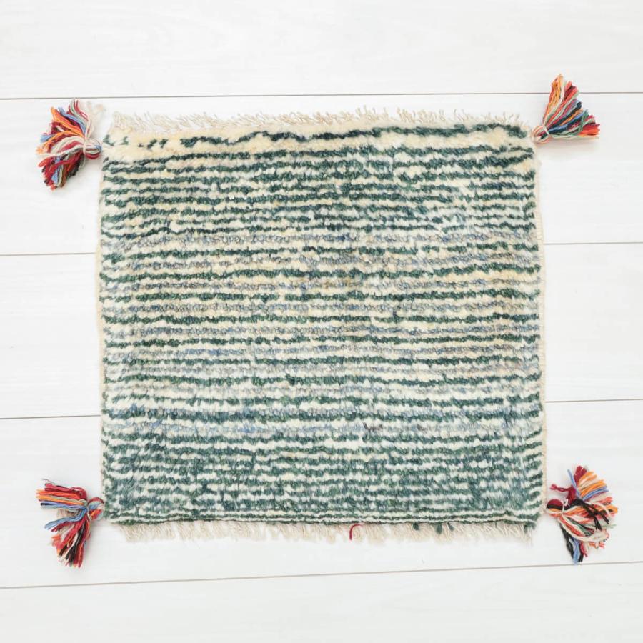 ギャッベ／ギャッベ 38×41cm イラン産 手織り リビング ウール ラグ