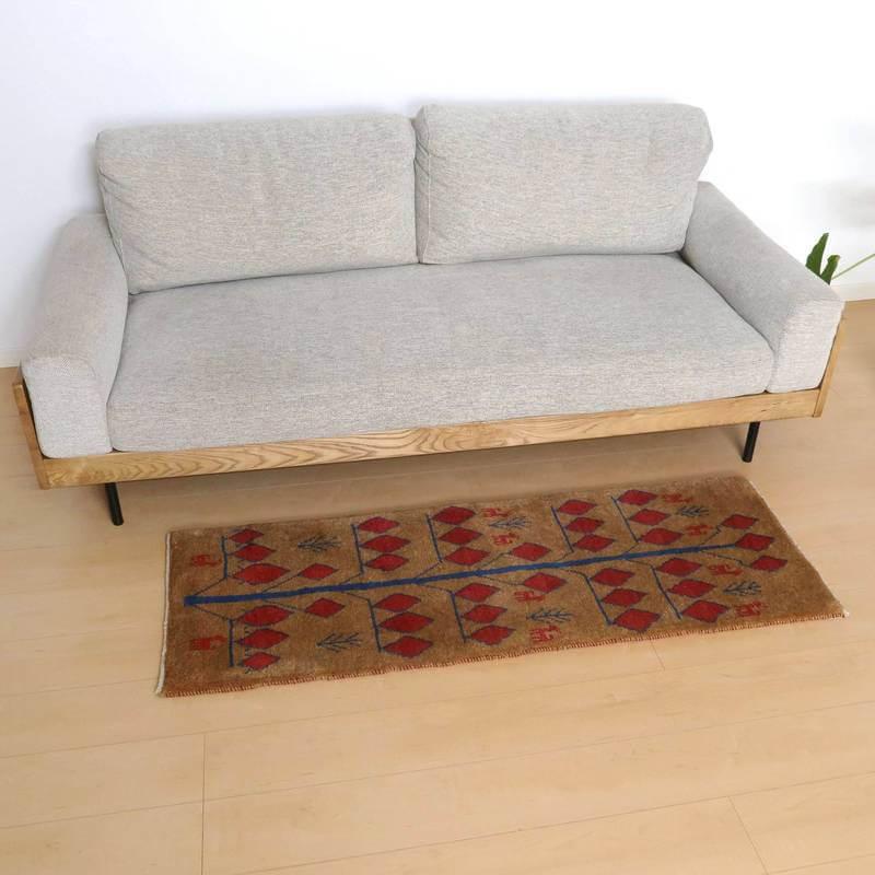 ギャッベ イラン産 細長 ランナーサイズ／リーズバフ 145×52cm 手織り 