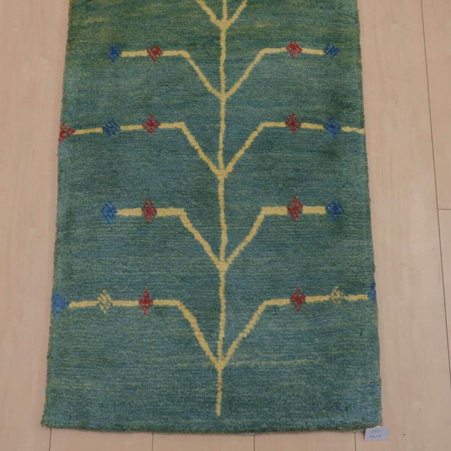 ギャッベ／ラティーフ 154×51cm イラン産 手織り リビング ウール ラグ