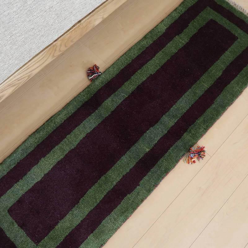 ギャッベ イラン産 細長 ランナーサイズ 153×52cm 手織り ラグ ウール