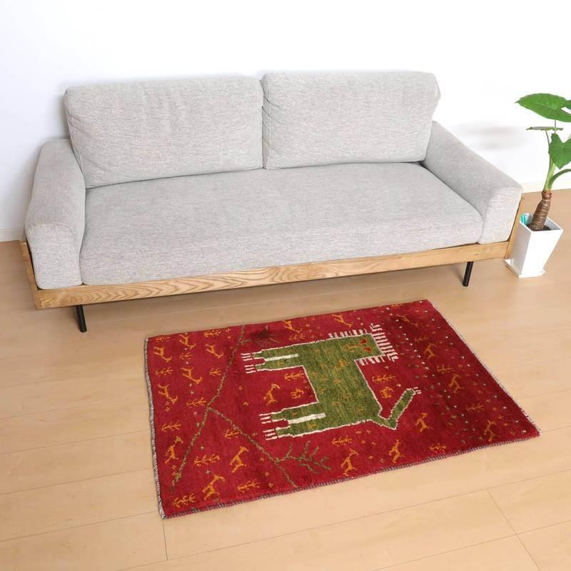 120×80cm ペルシャ絨毯 ギャッベ 手織り イラン産 【公式通販】