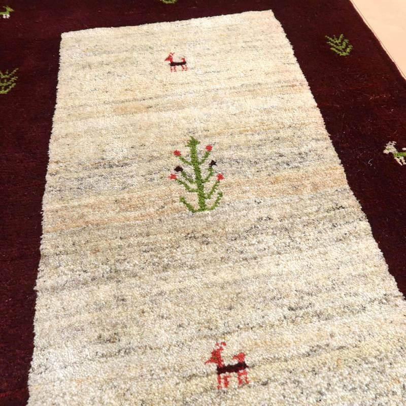 上質ギャッベ イラン産 絨毯 ／リーズバフ 121×83cm 手織り 玄関