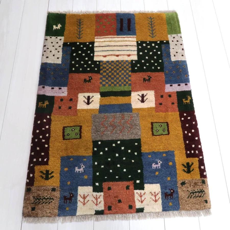 163×91cm ギャッベ ペルシャ絨毯 手織り ゲリラSALEからのゲリラ価格