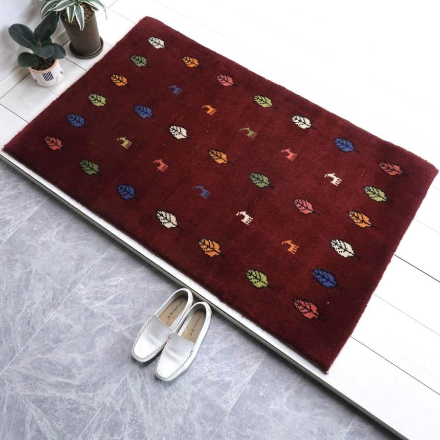 ギャッベ/ラティーフ 129×81cm イラン産 手織り リビング ギャッベ/ラティーフ 129×81cm イラン産 手織り リビング