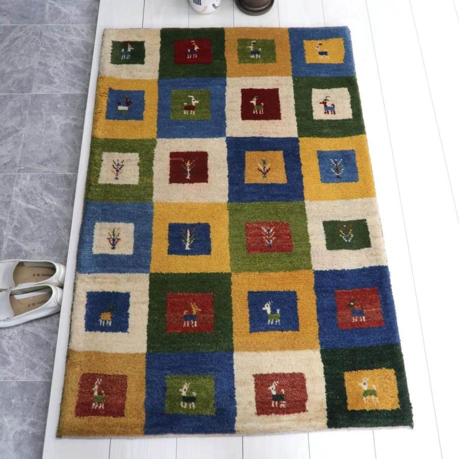 ギャッベ/ラティーフ 123×82cm イラン産 手織り リビング ギャッベ/ラティーフ 123×82cm イラン産 手織り リビング
