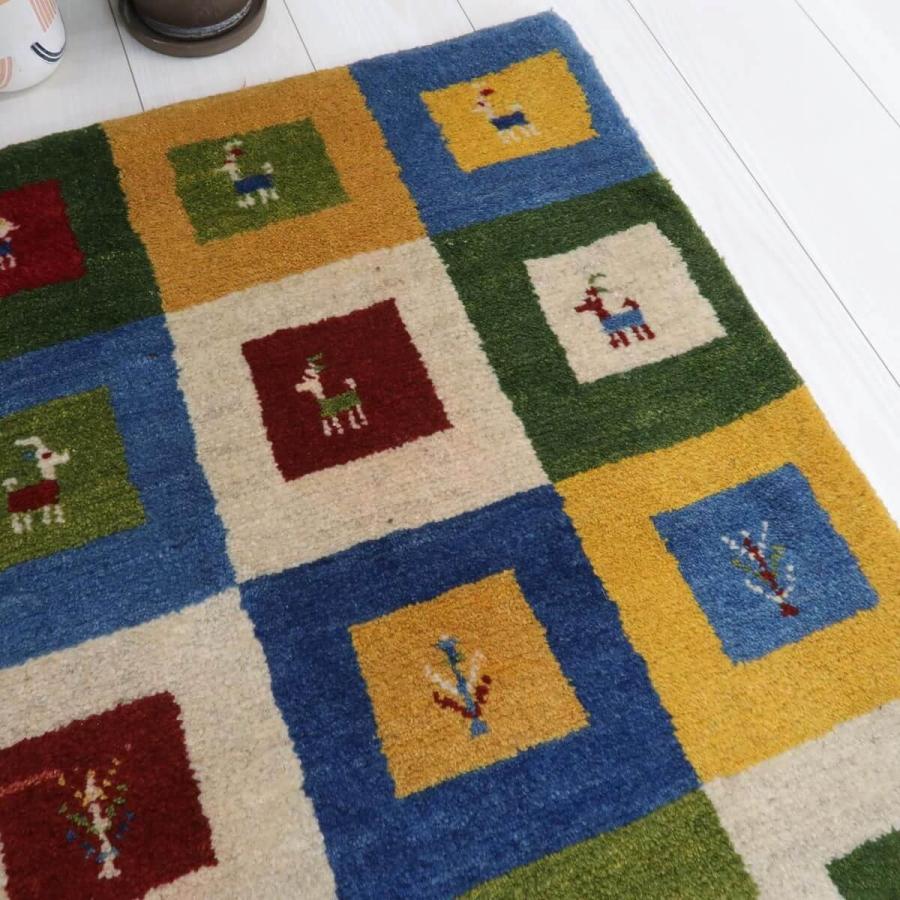 ギャッベ/ラティーフ 123×82cm イラン産 手織り リビング ギャッベ/ラティーフ 123×82cm イラン産 手織り リビング