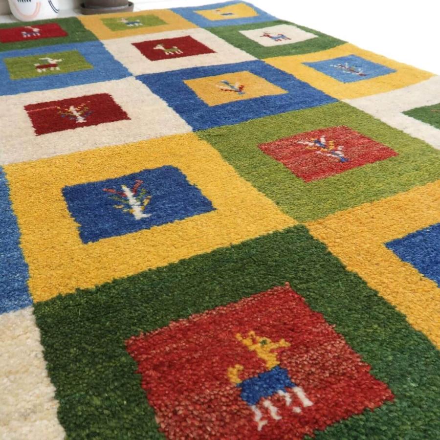 ギャッベ/ラティーフ 123×82cm イラン産 手織り リビング ギャッベ/ラティーフ 123×82cm イラン産 手織り リビング