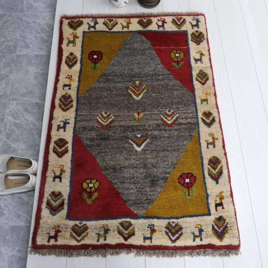 ギャッベ/ラティーフ 121×82cm イラン産 手織り リビング ギャッベ/ラティーフ 121×82cm イラン産 手織り リビング
