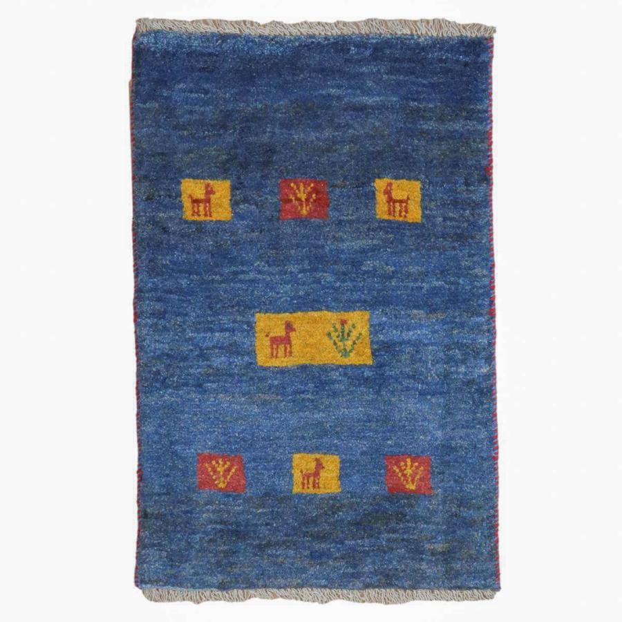 ギャッベ/ラティーフ 86×56cm イラン産 手織り リビング ウール ギャッベ/ラティーフ 86×56cm イラン産 手織り リビング ウール