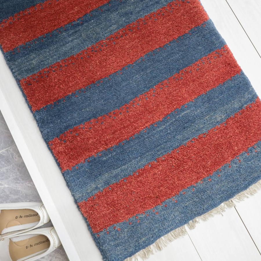 手織りペルシャ絨毯 新品 ギャッベ シーラーズ産 86 × 55cm ギャッベ