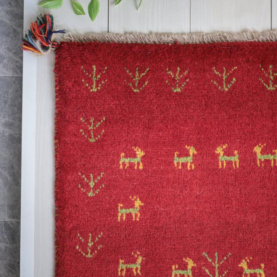 92x169cmパキスタン手織りじゅうたん(859)ギャッベ・ペルシャ 本格