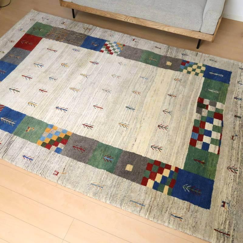 ギャッベ イラン産 289×198cm 手織り ウール ラグ リビング ダイニング 大判 （BX-10300）_2