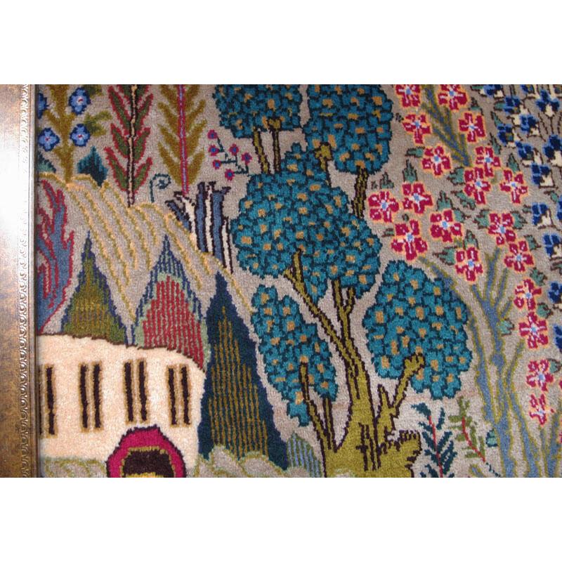 ペルシャ絨毯 イラン・カシュマール産 233×127cm(額込) 手織り ペルシャ絨毯 イラン・カシュマール産 233×127cm(額込) 手織り
