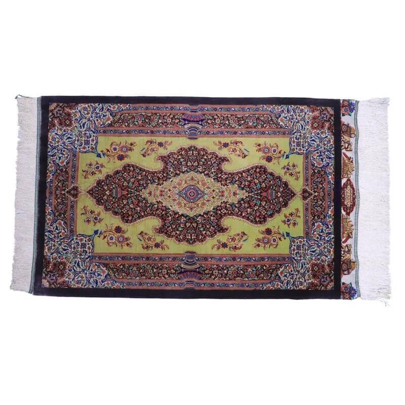 ペルシャ絨毯／ジャムシーディー工房 91×58cm イラン産 手織り シルク 
