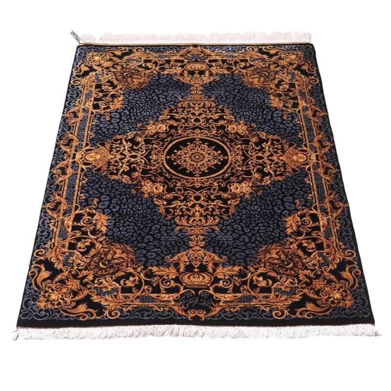 ペルシャ絨毯／クム 119×80cm イラン産 手織り  シルク100％ ラグ  ラグマット（FN-70294）の画像