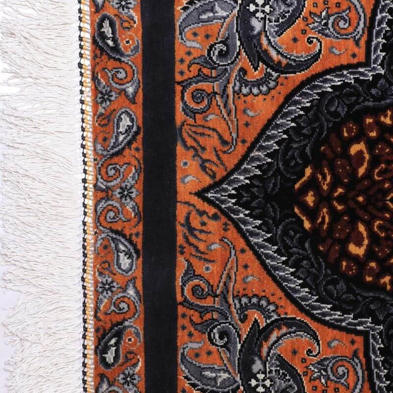 ペルシャ絨毯／クム 126×82cm イラン産 手織り  シルク100％ ラグ  ラグマット（FN-70296）の画像