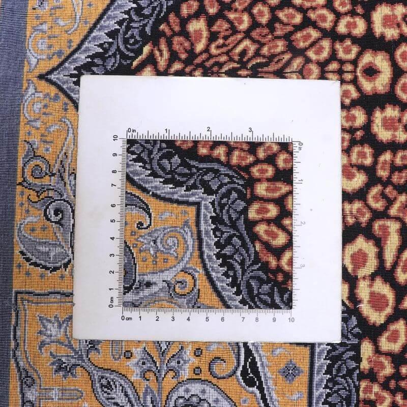 ペルシャ絨毯／クム 126×82cm イラン産 手織り  シルク100％ ラグ  ラグマット（FN-70296）の画像