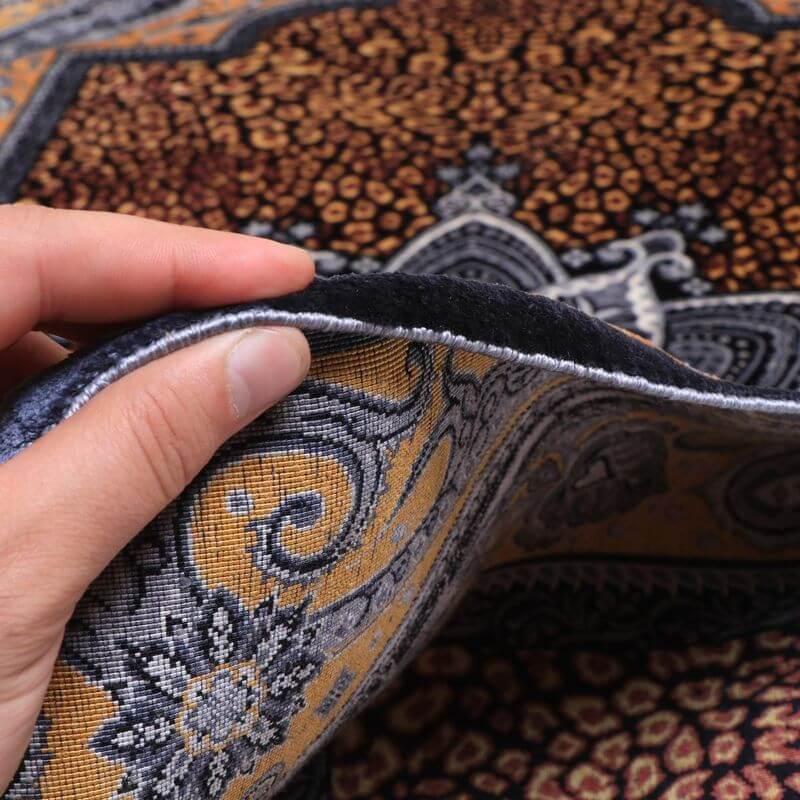 ペルシャ絨毯／クム 126×82cm イラン産 手織り  シルク100％ ラグ  ラグマット（FN-70296）の画像