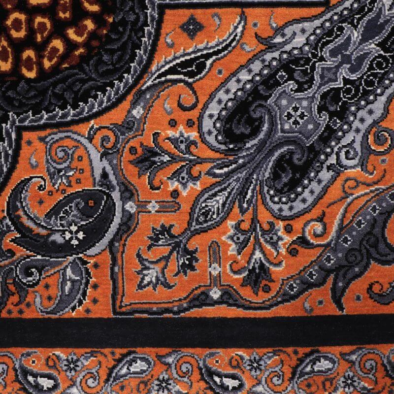 ペルシャ絨毯／クム 126×82cm イラン産 手織り  シルク100％ ラグ  ラグマット（FN-70296）の画像