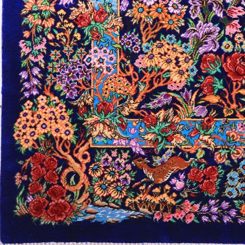 ペルシャ絨毯／メフルバフ工房 120×77cm イラン産 手織り  シルク100％ ラグ  ラグマット（FN-70298）の画像
