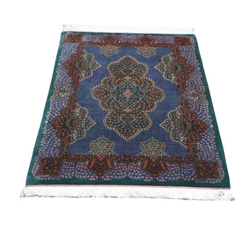 ペルシャ絨毯／モスタファザーデ工房 135×82cm イラン産 手織り  シルク100％ ラグ  ラグマット（FN-70299）の画像