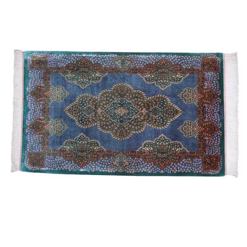 ペルシャ絨毯／モスタファザーデ工房 135×82cm イラン産 手織り  シルク100％ ラグ  ラグマット（FN-70299）の画像