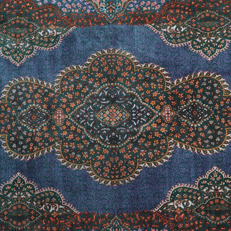 ペルシャ絨毯／モスタファザーデ工房 135×82cm イラン産 手織り  シルク100％ ラグ  ラグマット（FN-70299）の画像