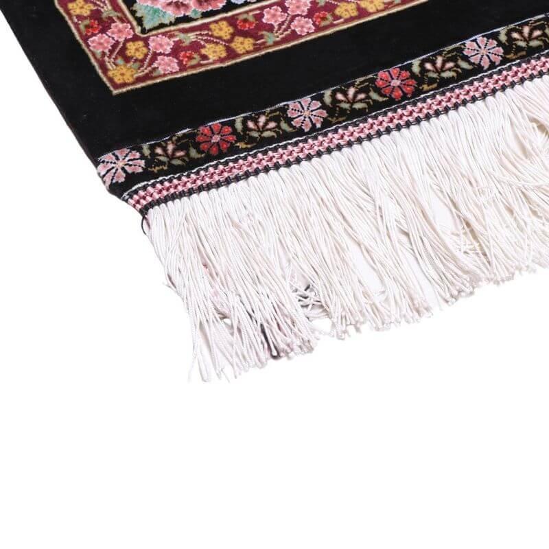 ペルシャ絨毯／エスファハーニヤン工房 128番 125×79cm イラン産 手織り  シルク100％ ラグ  ラグマット（FN-70300）の画像