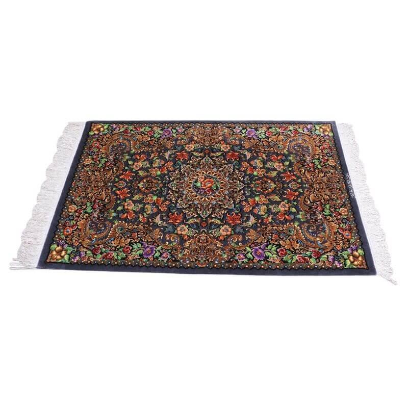 ペルシャ絨毯／メフルバフ工房 121×78cm イラン産 手織り  シルク100％ ラグ  ラグマット（FN-70301）の画像