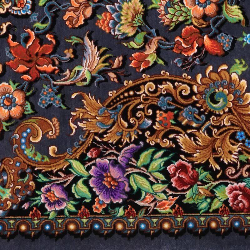 ペルシャ絨毯／メフルバフ工房 121×78cm イラン産 手織り  シルク100％ ラグ  ラグマット（FN-70301）の画像