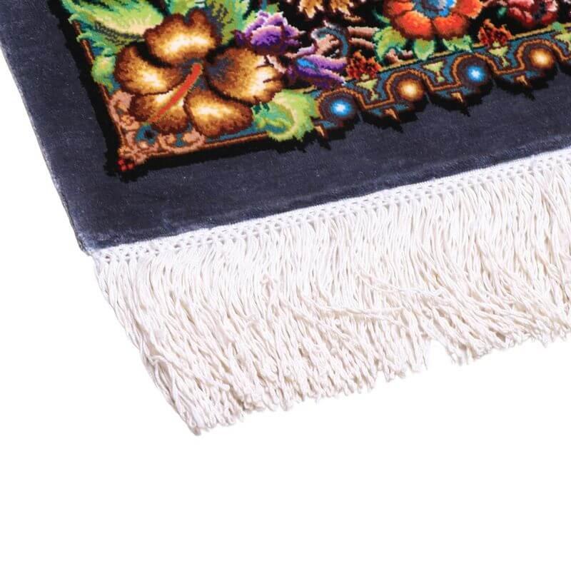 ペルシャ絨毯／メフルバフ工房 121×78cm イラン産 手織り  シルク100％ ラグ  ラグマット（FN-70301）の画像