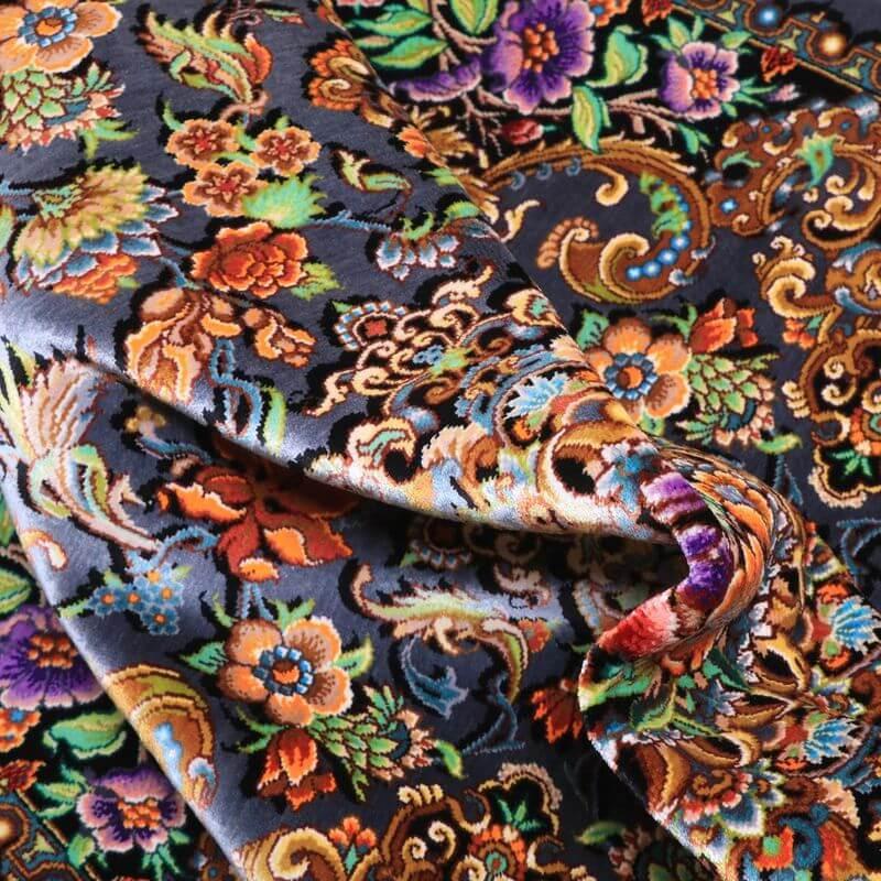 ペルシャ絨毯／メフルバフ工房 121×78cm イラン産 手織り  シルク100％ ラグ  ラグマット（FN-70301）の画像