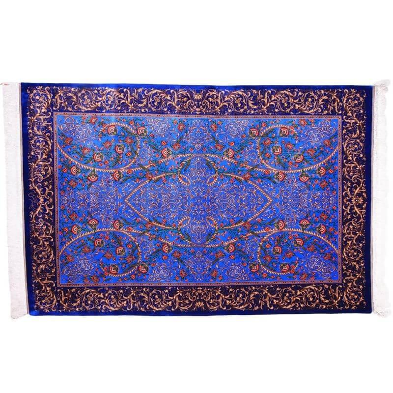 ペルシャ絨毯／クム 208×136cm イラン産 手織り  シルク100％ ラグ  ラグマット（FN-70305）の画像