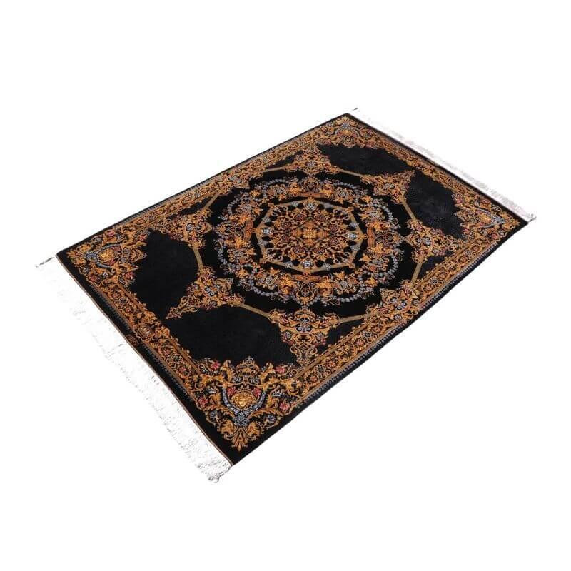 ペルシャ絨毯／ハカミ・マラーム工房 202×137cm イラン産 手織り  シルク100％ ラグ  ラグマット（FN-70307）の画像