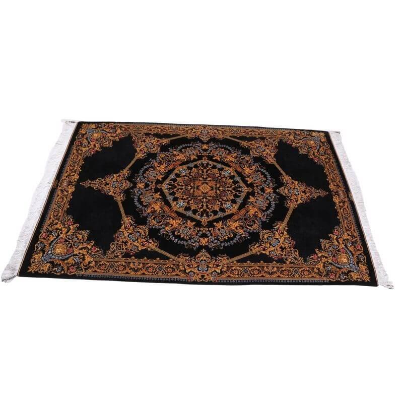 ペルシャ絨毯／ハカミ・マラーム工房 202×137cm イラン産 手織り  シルク100％ ラグ  ラグマット（FN-70307）の画像
