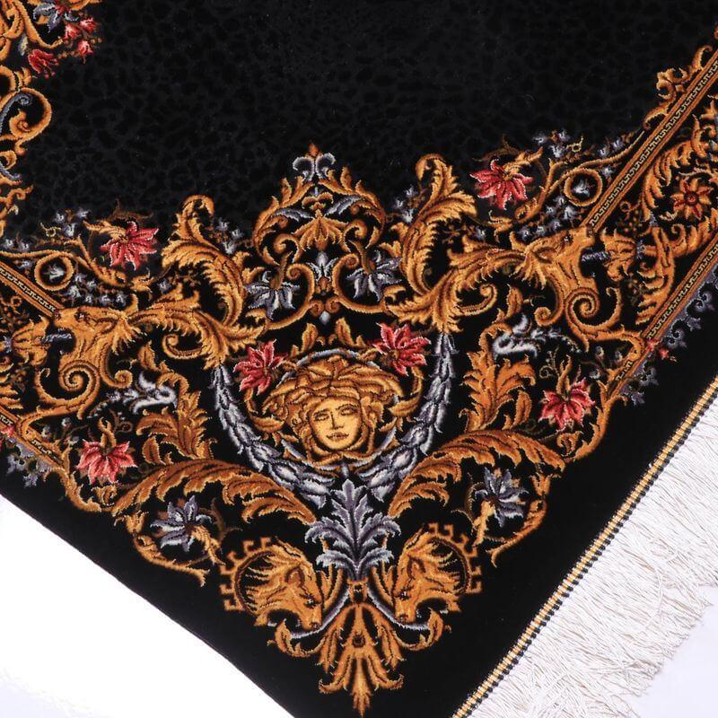 ペルシャ絨毯／ハカミ・マラーム工房 202×137cm イラン産 手織り  シルク100％ ラグ  ラグマット（FN-70307）の画像