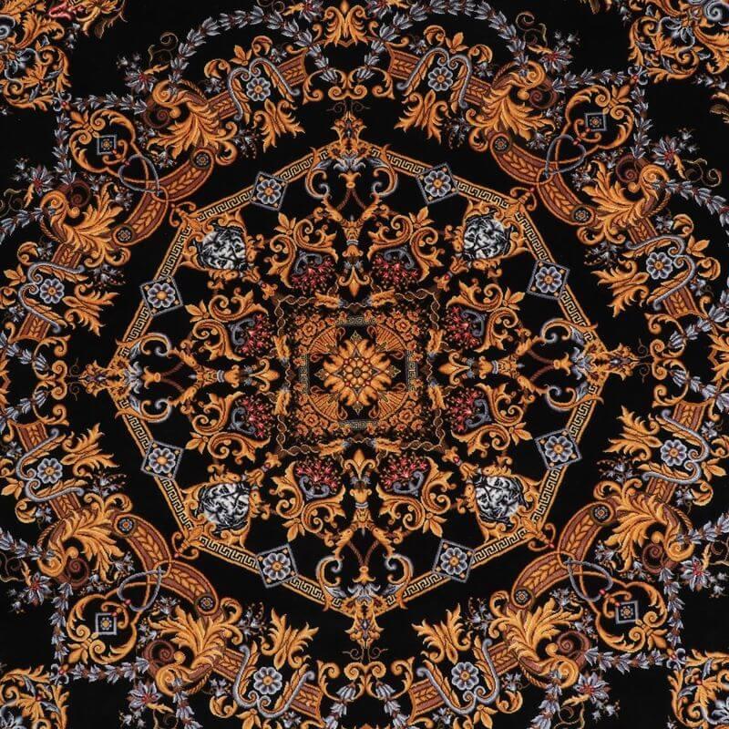 ペルシャ絨毯／ハカミ・マラーム工房 202×137cm イラン産 手織り  シルク100％ ラグ  ラグマット（FN-70307）の画像