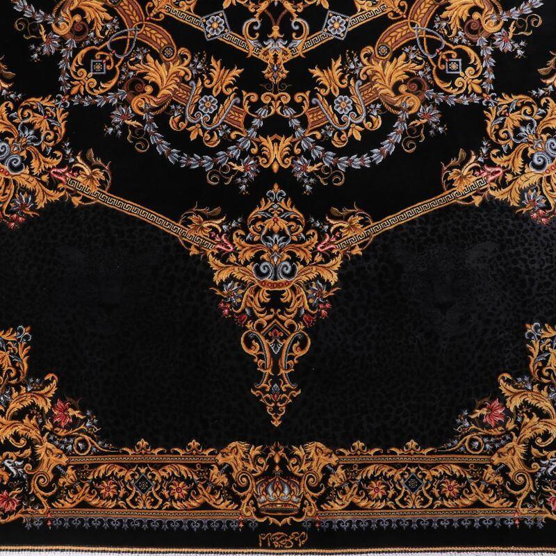 ペルシャ絨毯／ハカミ・マラーム工房 202×137cm イラン産 手織り  シルク100％ ラグ  ラグマット（FN-70307）の画像