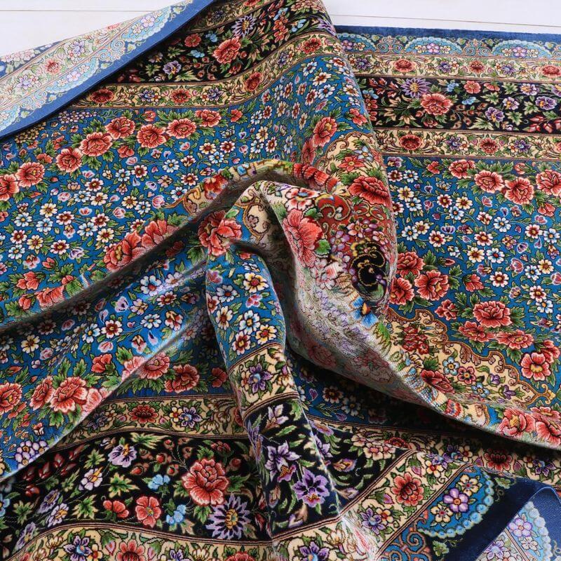 ペルシャ絨毯／メフルバフ工房 200×128cm イラン産 手織り  シルク100％ ラグ  ラグマット（FN-70308）の画像
