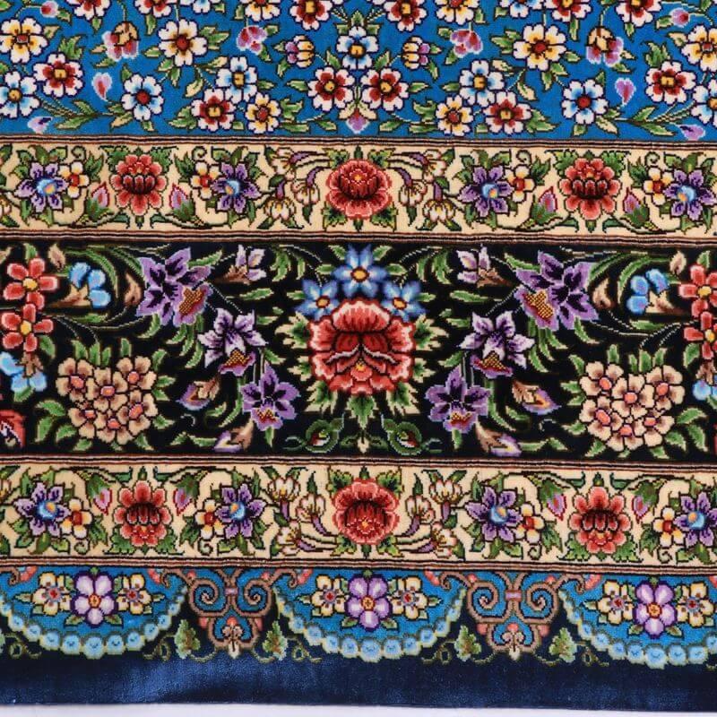 ペルシャ絨毯／メフルバフ工房 200×128cm イラン産 手織り  シルク100％ ラグ  ラグマット（FN-70308）の画像