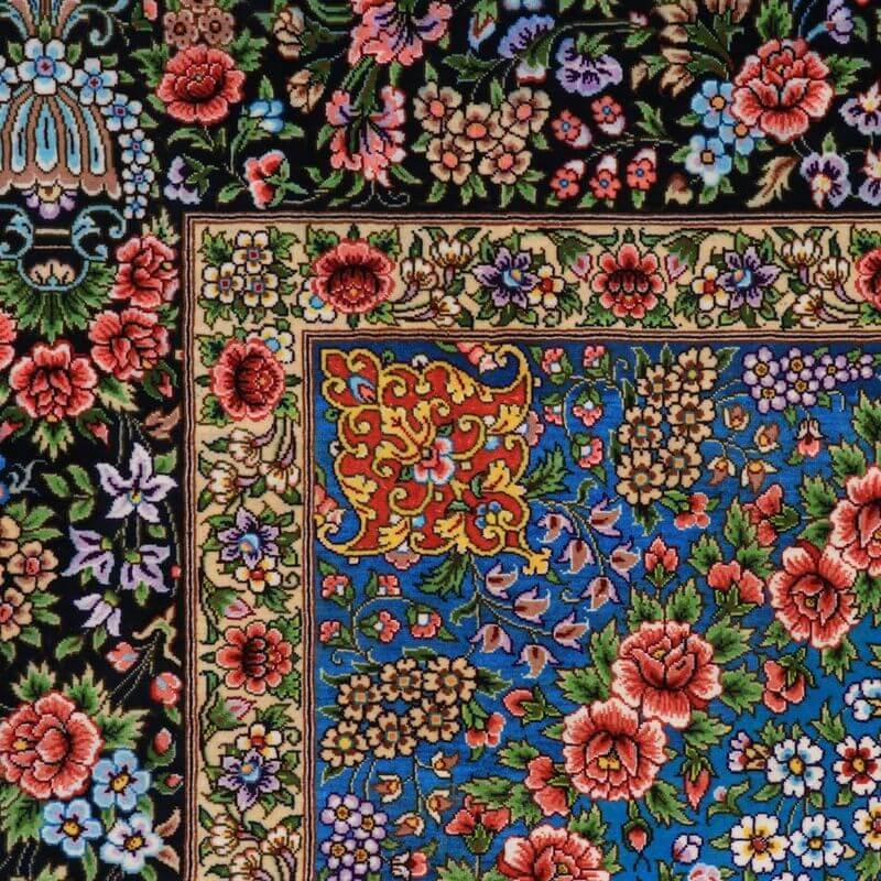 ペルシャ絨毯／メフルバフ工房 200×128cm イラン産 手織り  シルク100％ ラグ  ラグマット（FN-70308）の画像
