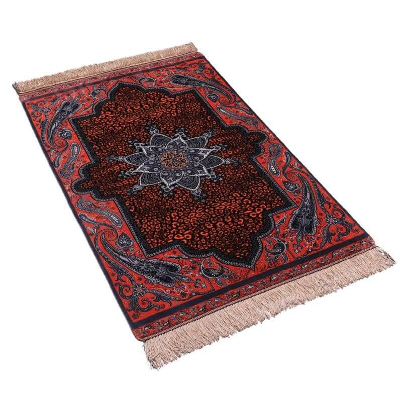 ペルシャ絨毯／クム 124×80cm イラン産 手織り  シルク100％ ラグ  ラグマット（FN-70326）の画像